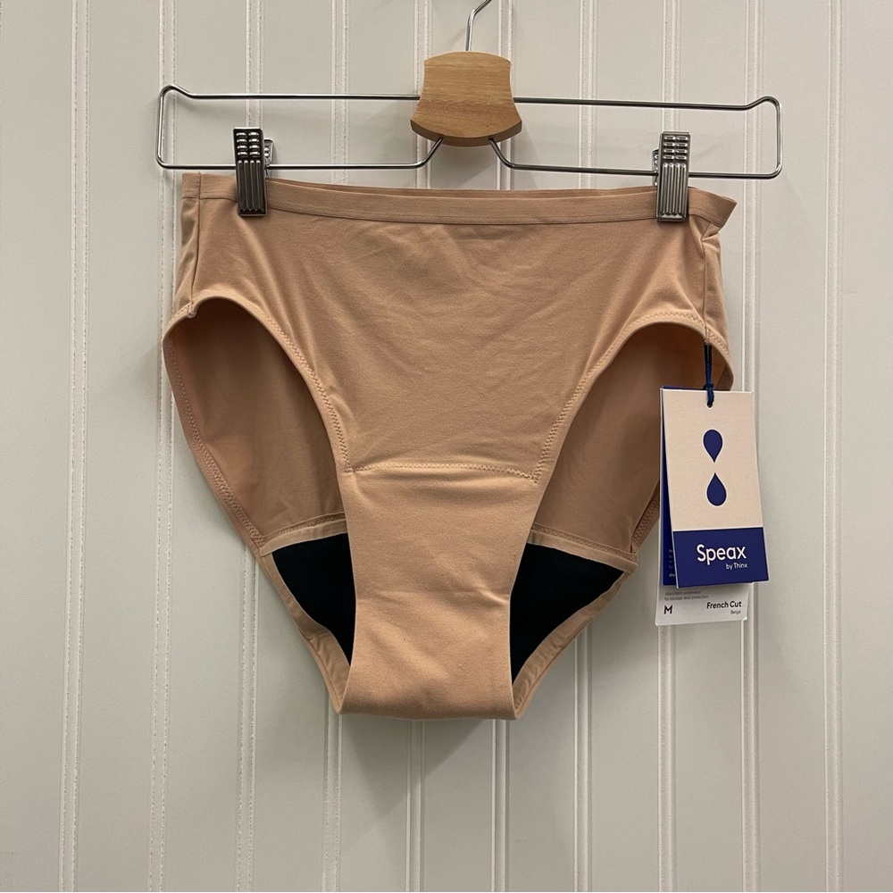 NWT Speax by Thinx Absorbent Underwear French Cut in Beige Sz M